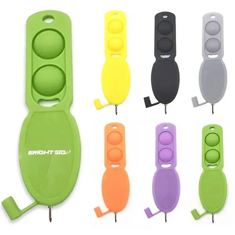 Fidget Push Pop Pen with Carabiner Clip Silicone Stress Reliever 1