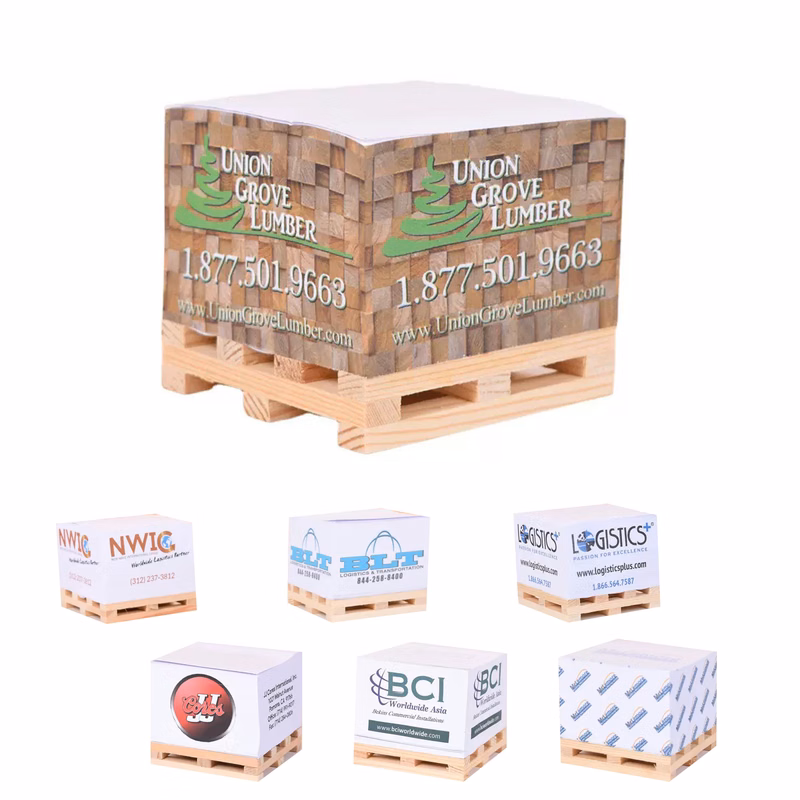 Paper Brick Post-it Notes With Wooden Tray