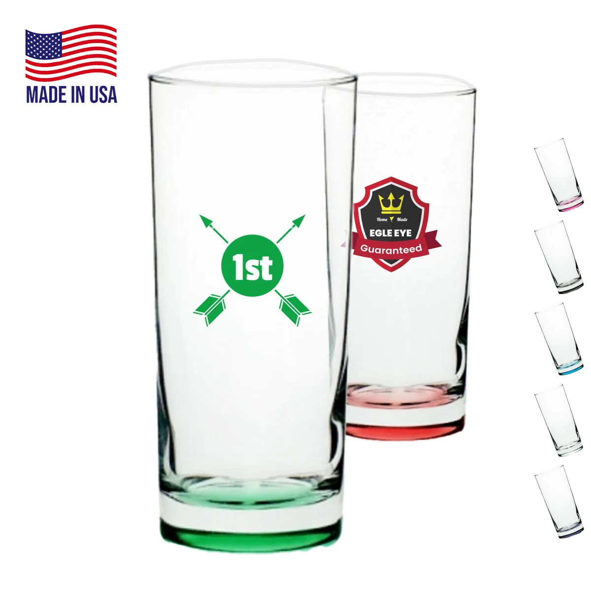 15 oz. USA Made Libbey Beverage Glasses W/ Custom Logo 1