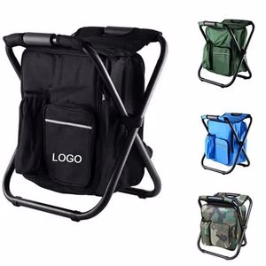 Backpack Foldable Chair With Cooler Bag