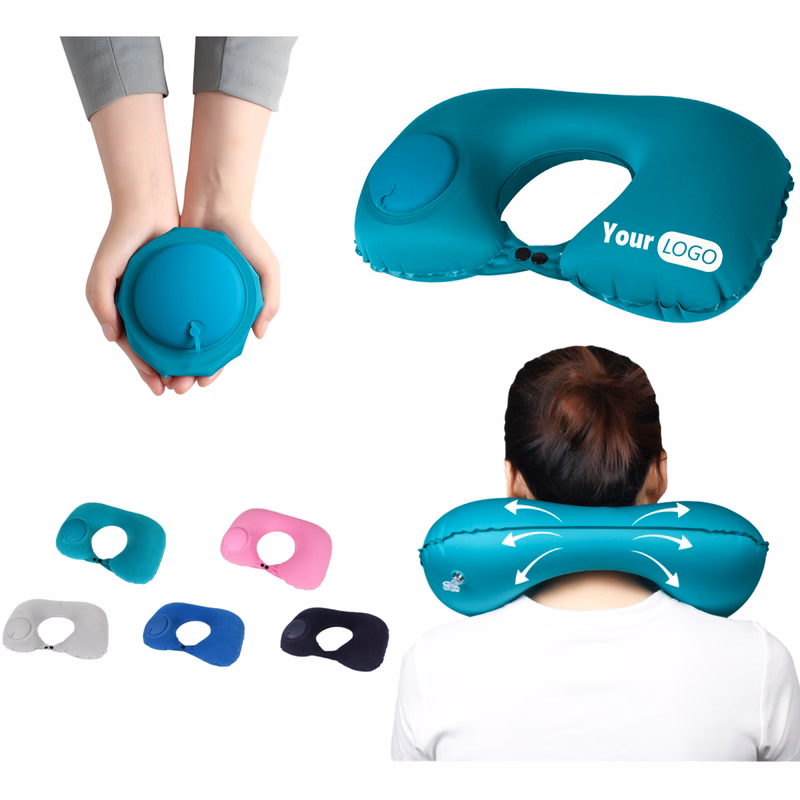 Portable U-Shaped Travel Pillow Inflatable Design