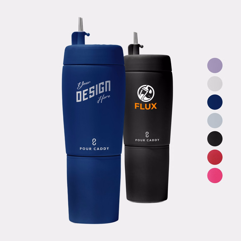 Pour Caddy® 20 oz Insulated Stainless Steel Flask Set