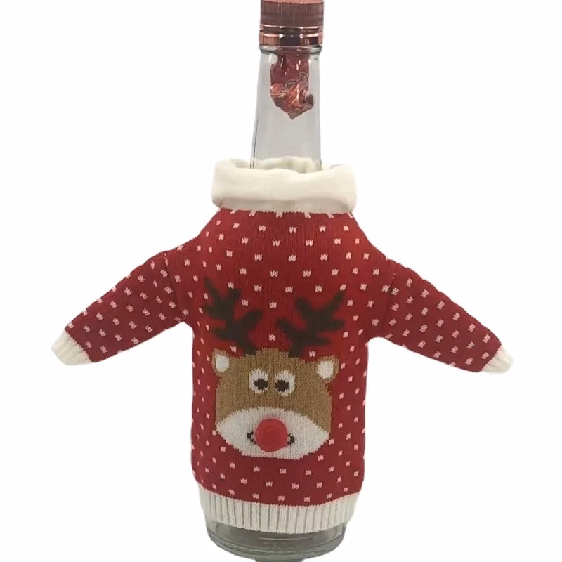 Knitted wine bottle cover