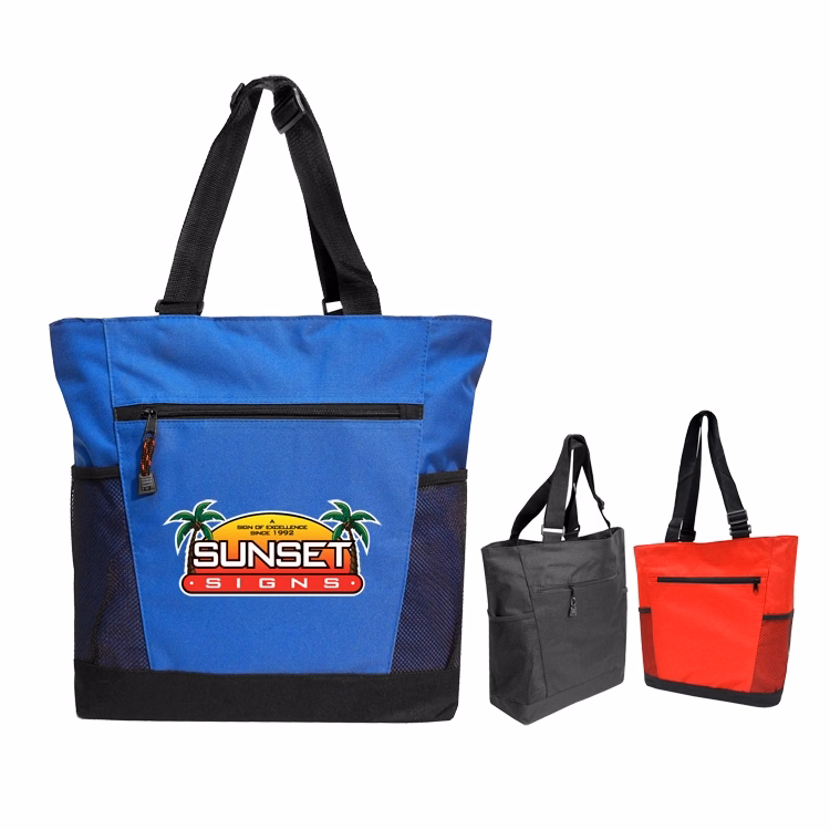 Adjustable Handle Zipper Tote