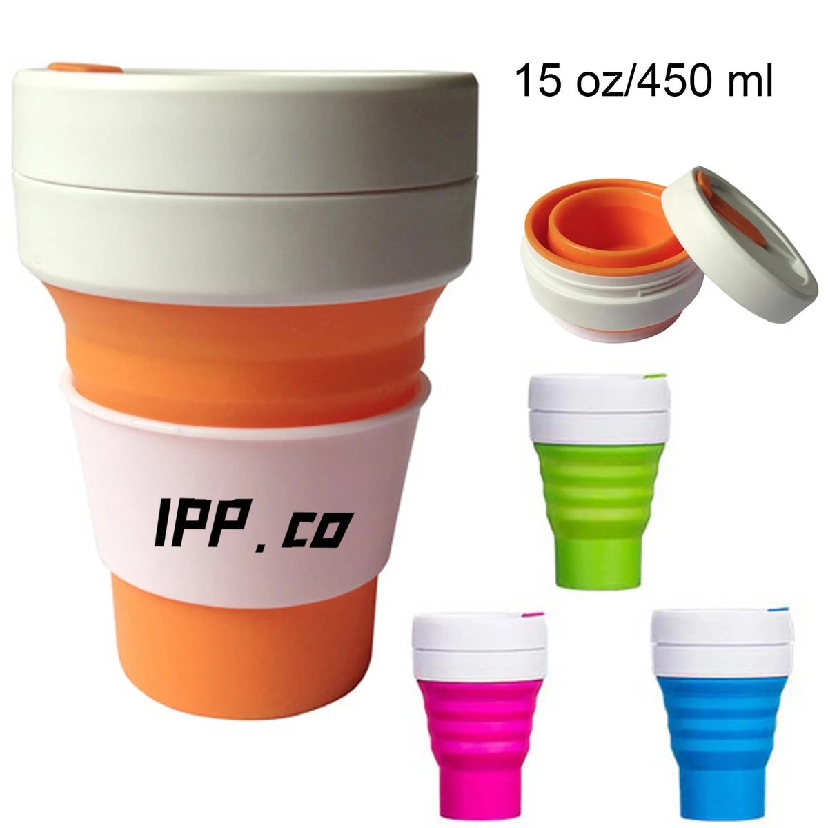 Pocket Size Collapsible Silicone Travel Cup 15oz / 450ml 1