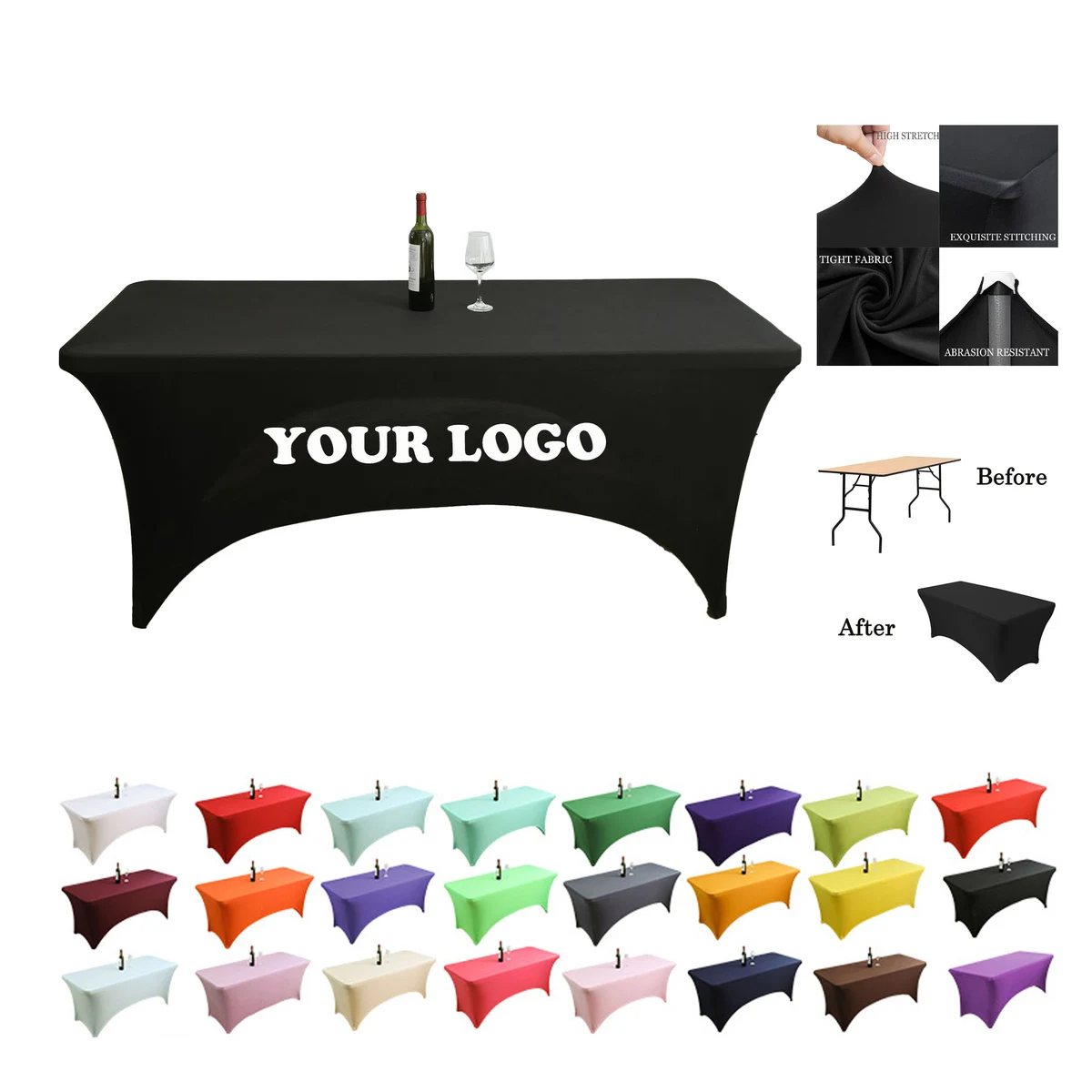 6Ft Stretch Fitted Table Cover 1