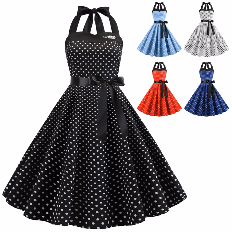Polyester Vintage Large Skirt Dress
