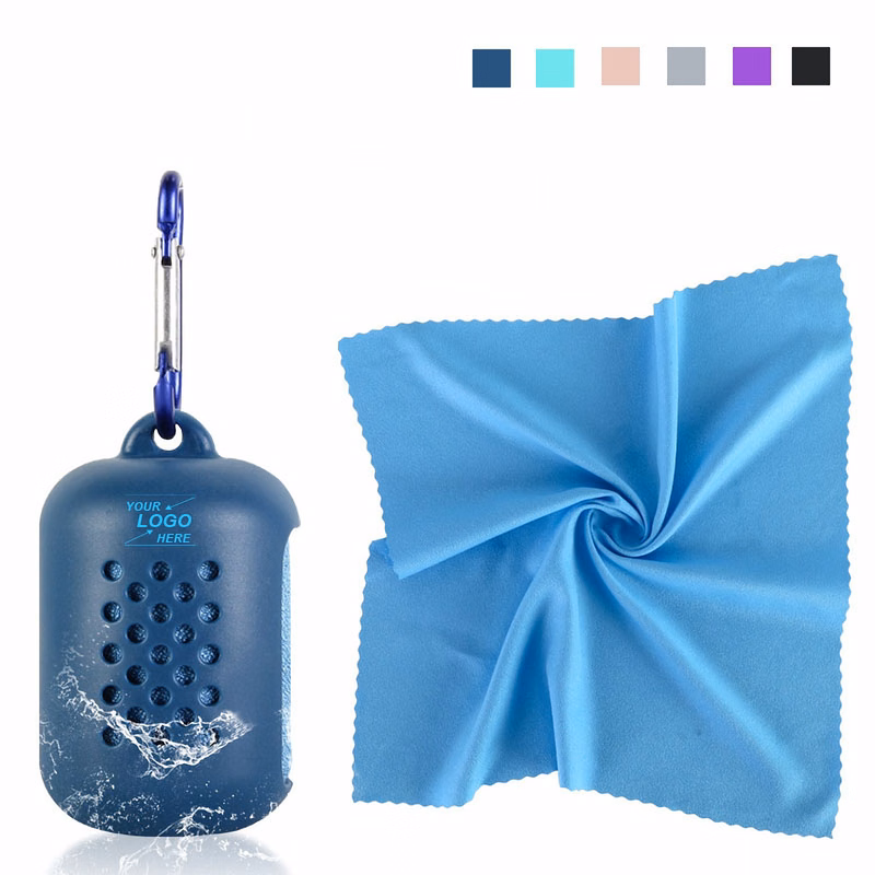 Portable Rectangular Cooling Towel with Silicone Bag