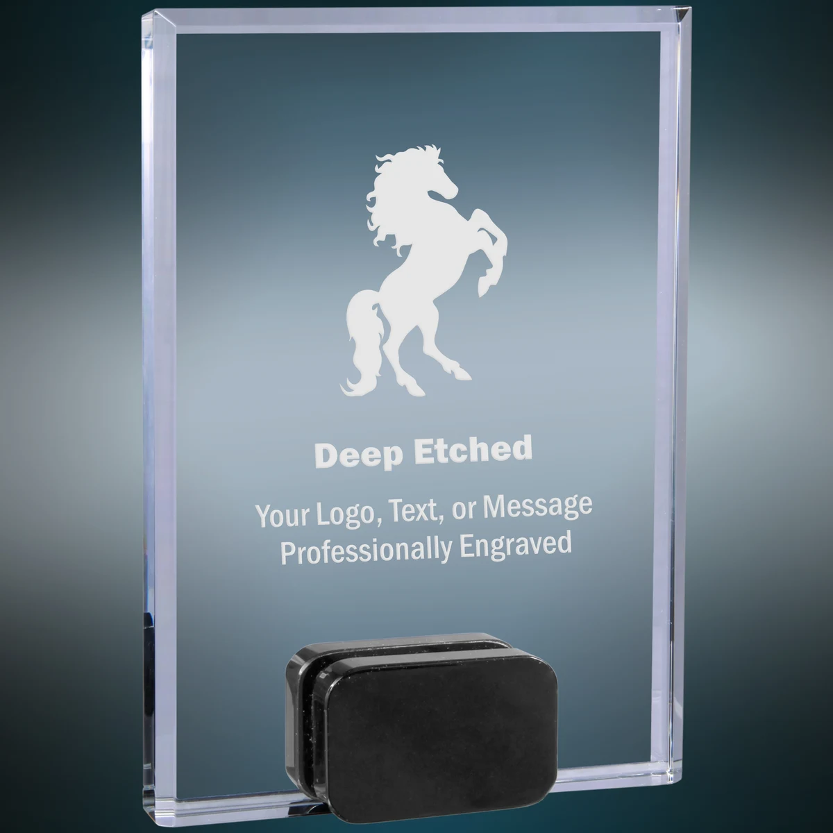 5" x 7" Crystal Rectangle Award with Black Crystal Base 1
