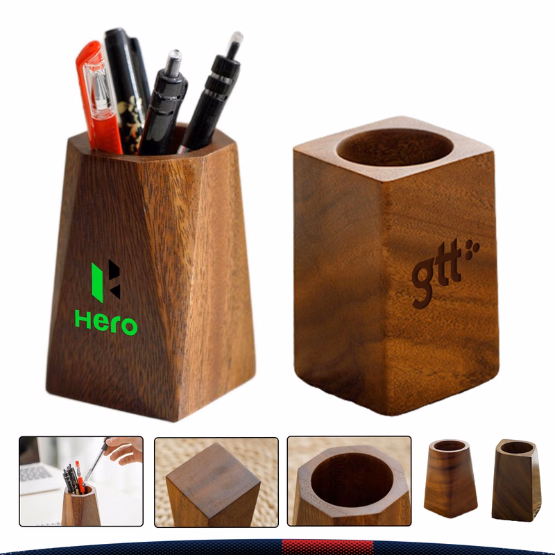Grainfort Walnut Wood Pen Holder