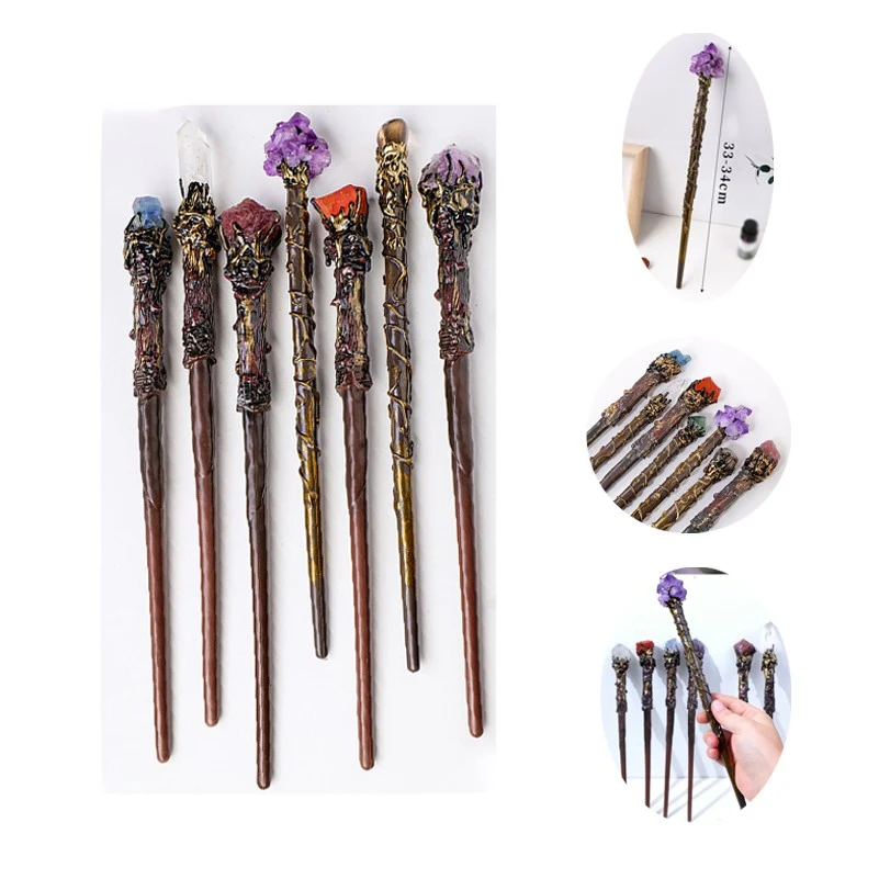 Natural Healing Crystal Scepter Crystal Raw Stone Role Play Wand Crystal Crafts 1