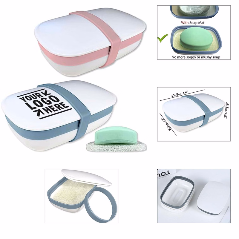 Home Outdoor Camping Portable Travel Shower Soap Bar Holder with Sponge Band