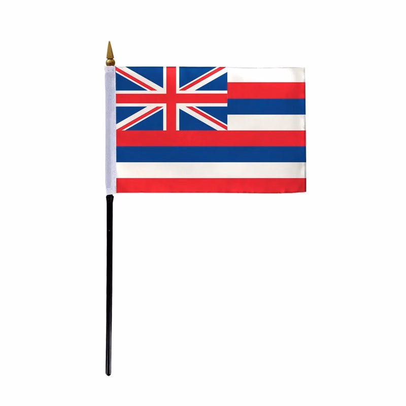 4"x6" & 12"x18'' Hawaii ePoly Printed Stick Flags