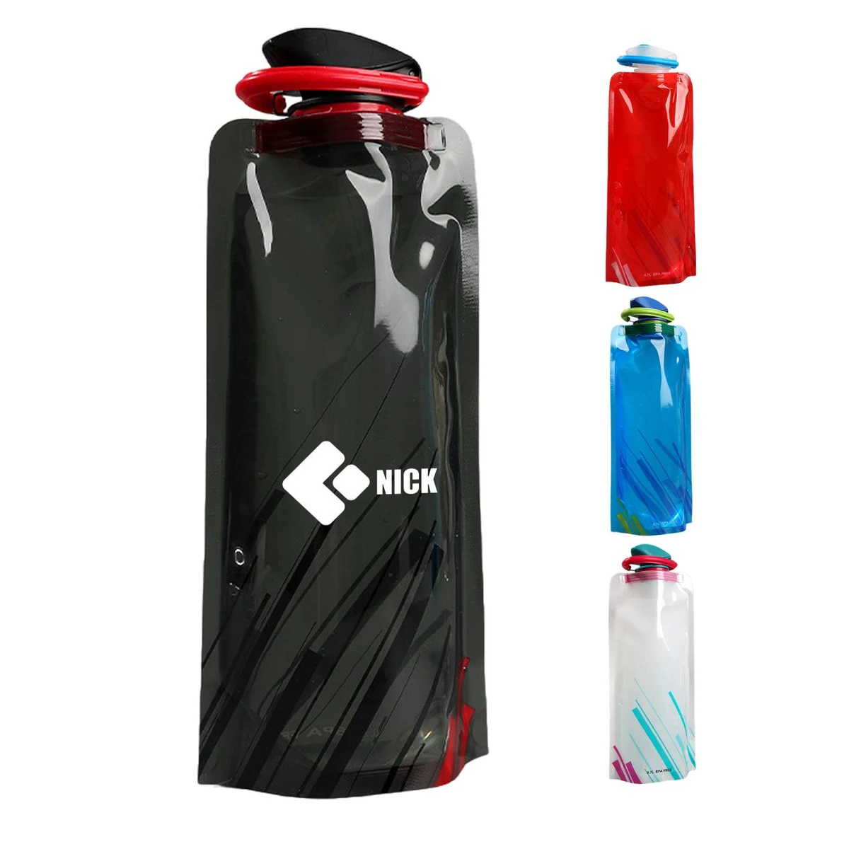 21 Oz Collapsible Water Bottle with Carabiner 1