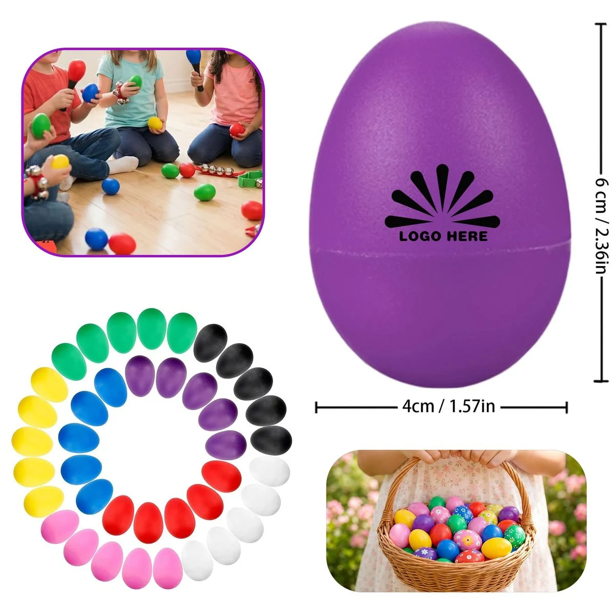 Colorful Plastic Easter Egg Maracas Shaker 1