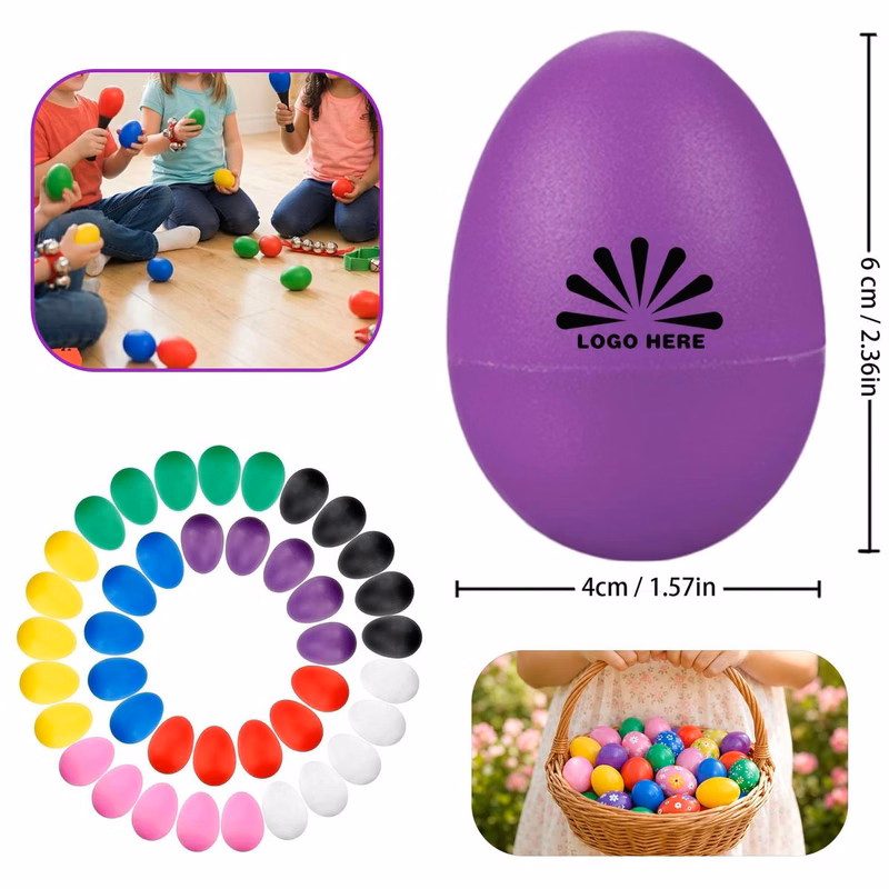 Colorful Plastic Easter Egg Maracas Shaker
