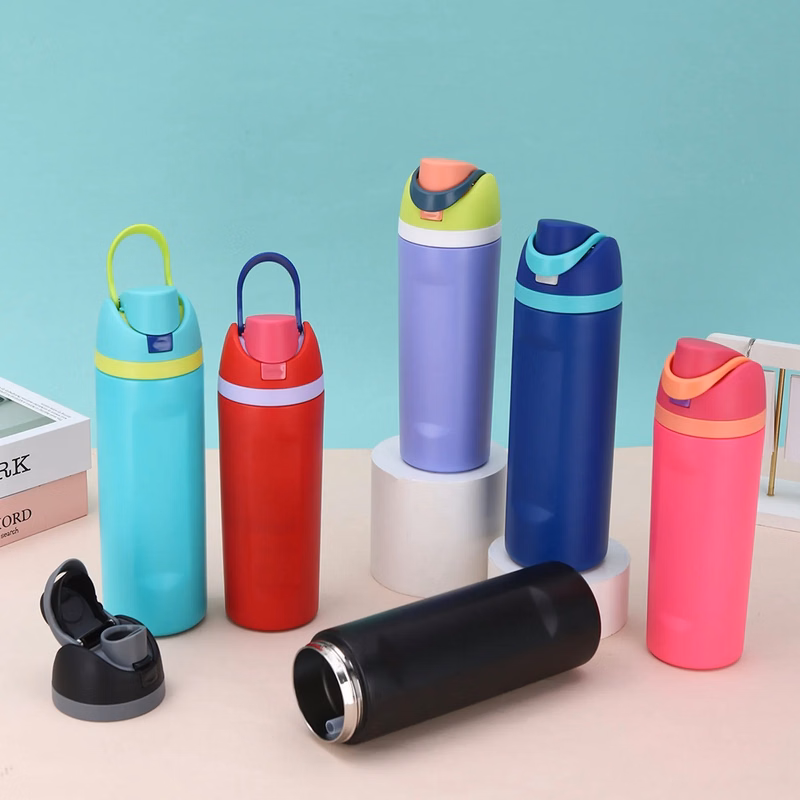 24 Oz. Leak Proof Spout Lid Water Bottle with Straw