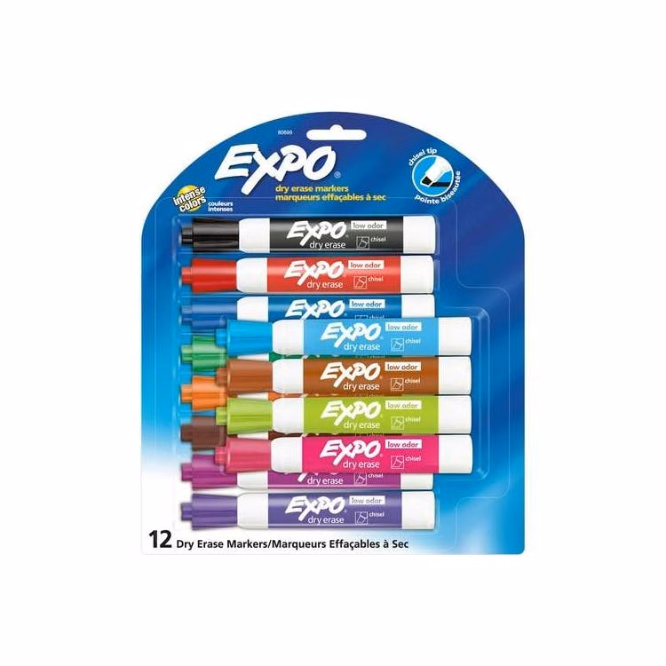 Dry Erase Markers - Assorted 12 Pack