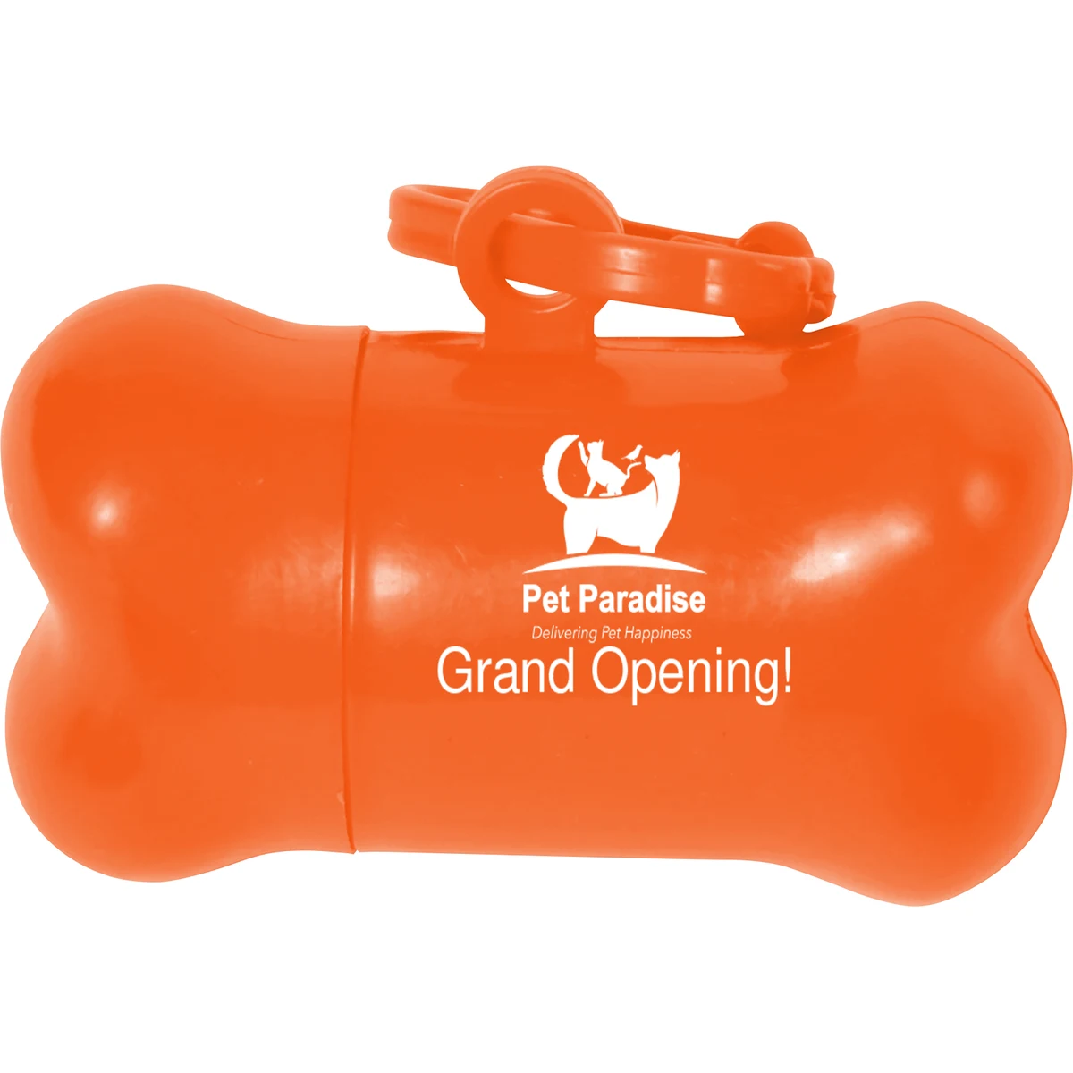 Orange Bone Shaped Pet Waste Bag Dispenser (3.125" x 1.75") 1