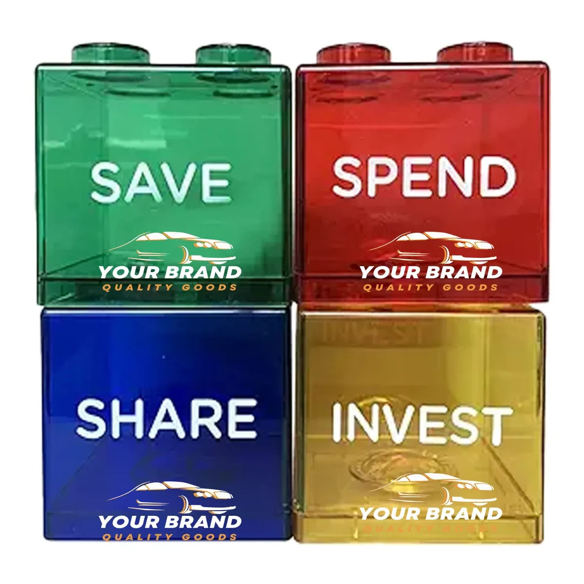Unique Educational Durable Clear Plastic Coin Savings Jar 1