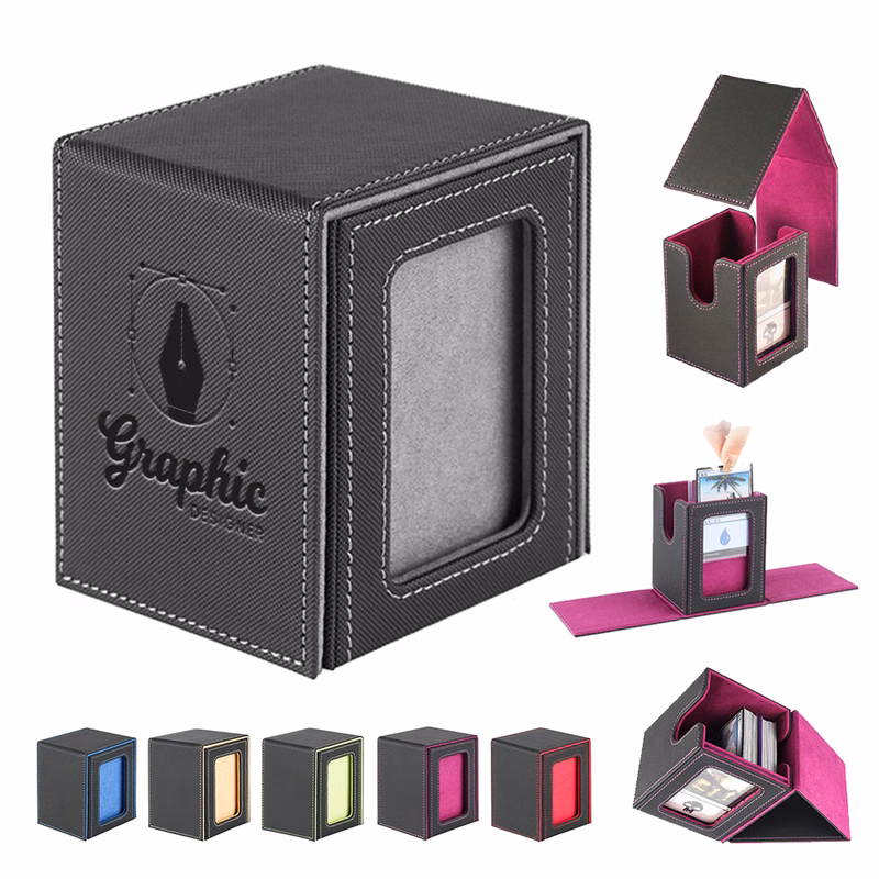 PU Leather Game Card Organizer Storage Box