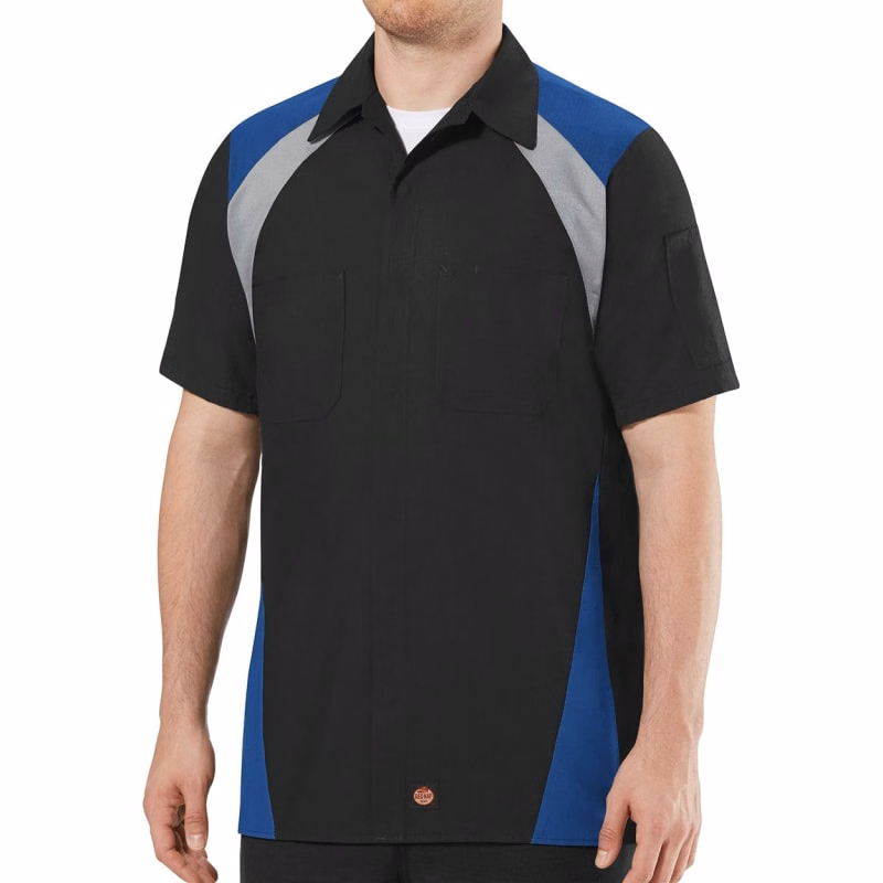 Red Kap Men's Tri-Color Short Sleeve Shop Shirt - SY28