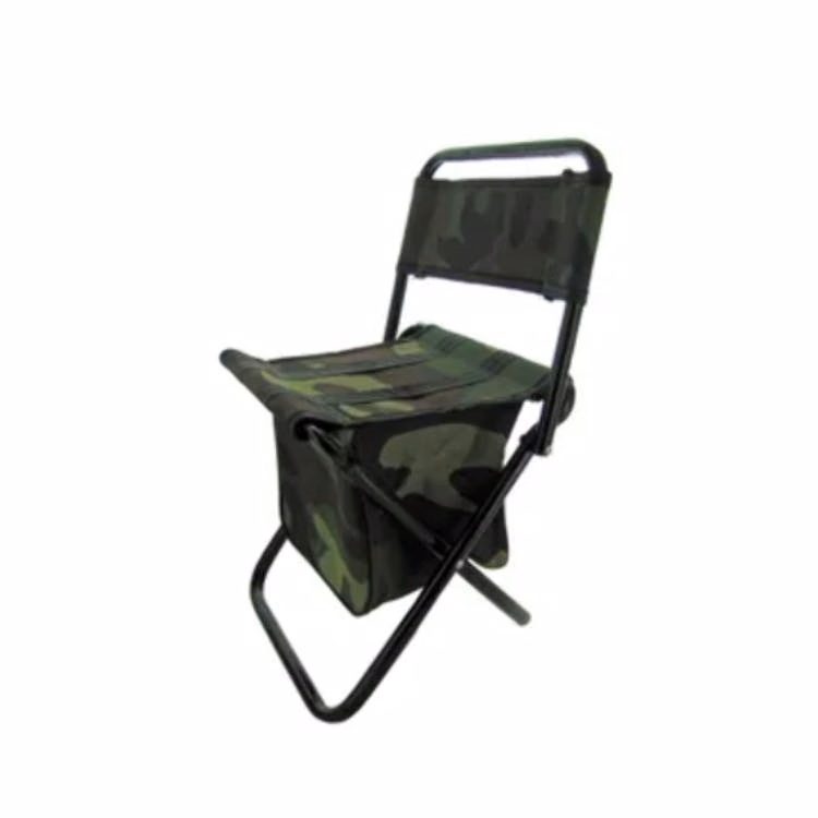 Foldable Camouflage Chairs - Zippered Gear Pouch Metal Nylon