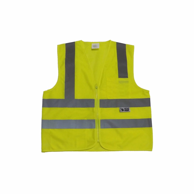 Ansi Class 2 Safety Green Vest With 2 Pockets, Zipper Front