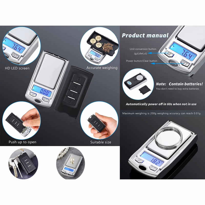 Mini Car Key-Shaped Digital Scale