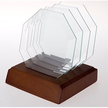 OCTAGON JADE GLASS COASTER (SINGLE)