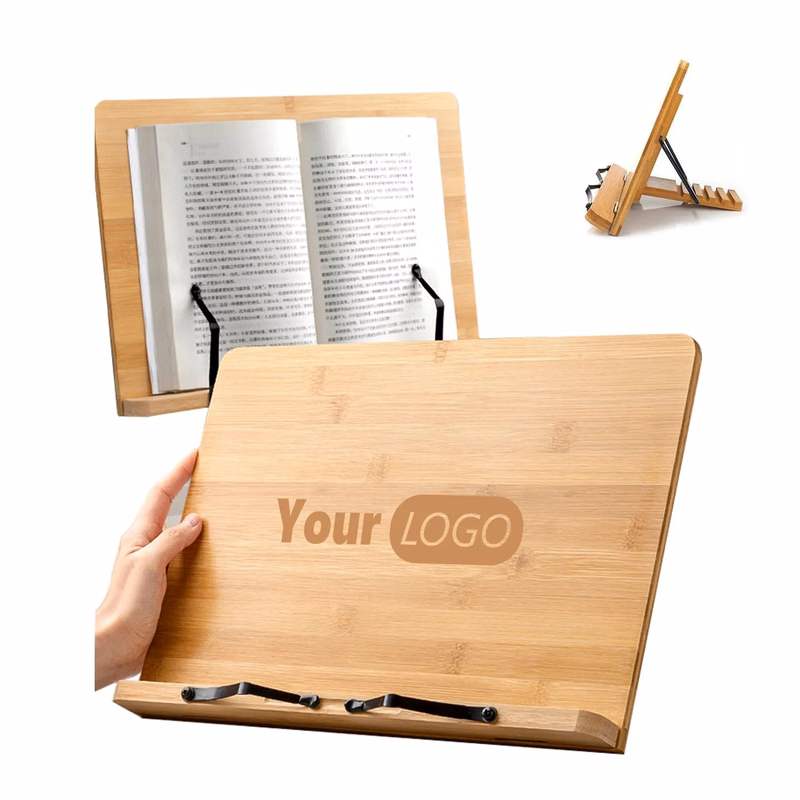Bamboo Book/Cookbook/Reading Holder/Stand Adjustable Height