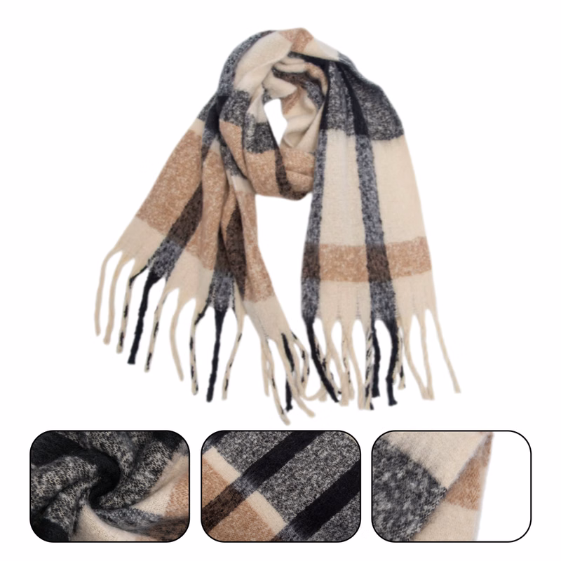 Winter Fall Multicolor Plaid Scarves