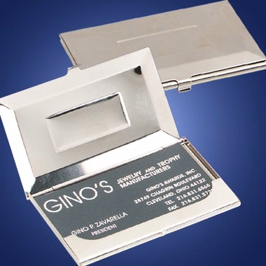 SILVER CARDHOLDER WITH POUCH
