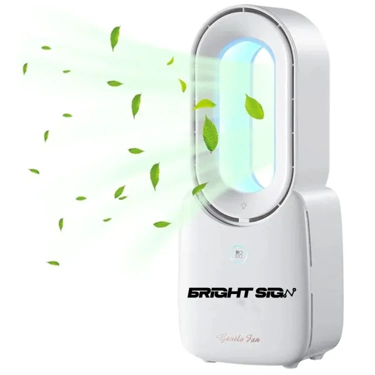Bladeless Desk Fan with Touch Control and LED Light 1