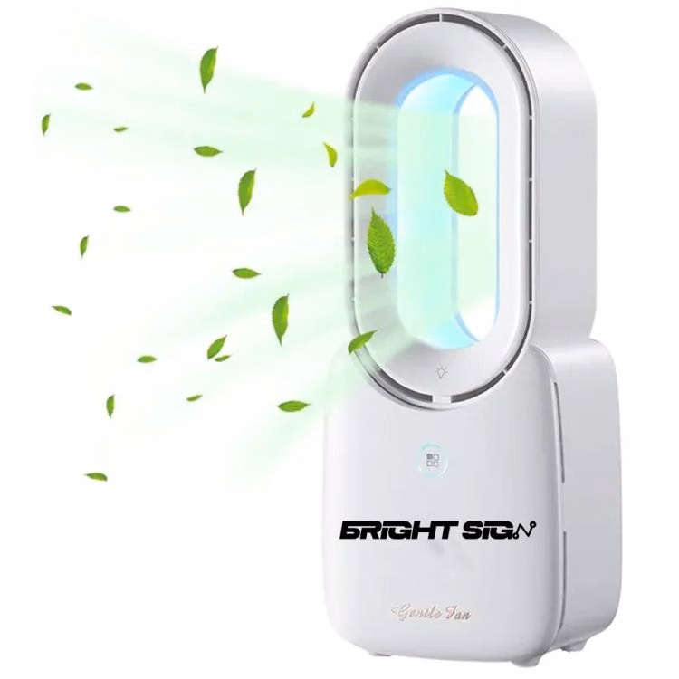 Bladeless Desk Fan with Touch Control and LED Light
