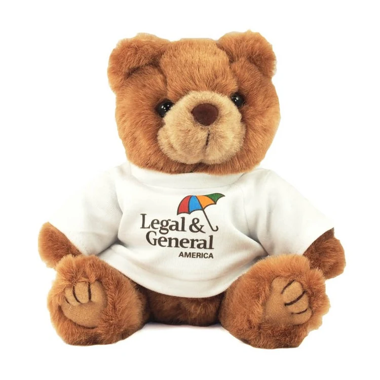 8" Brown Kirby Bear with t-shirt and full color imprint 1