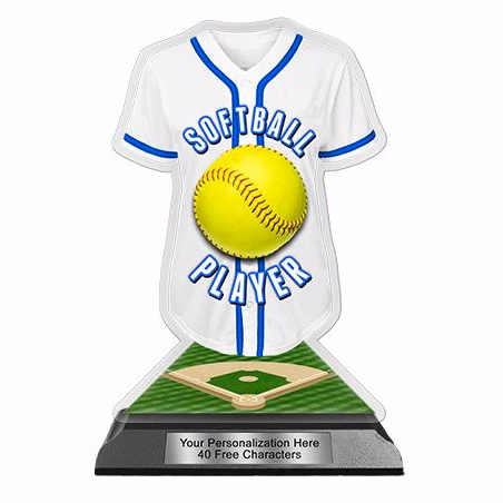 Jersey Acrylic Trophy: 6" Jersey Shape (Softball),