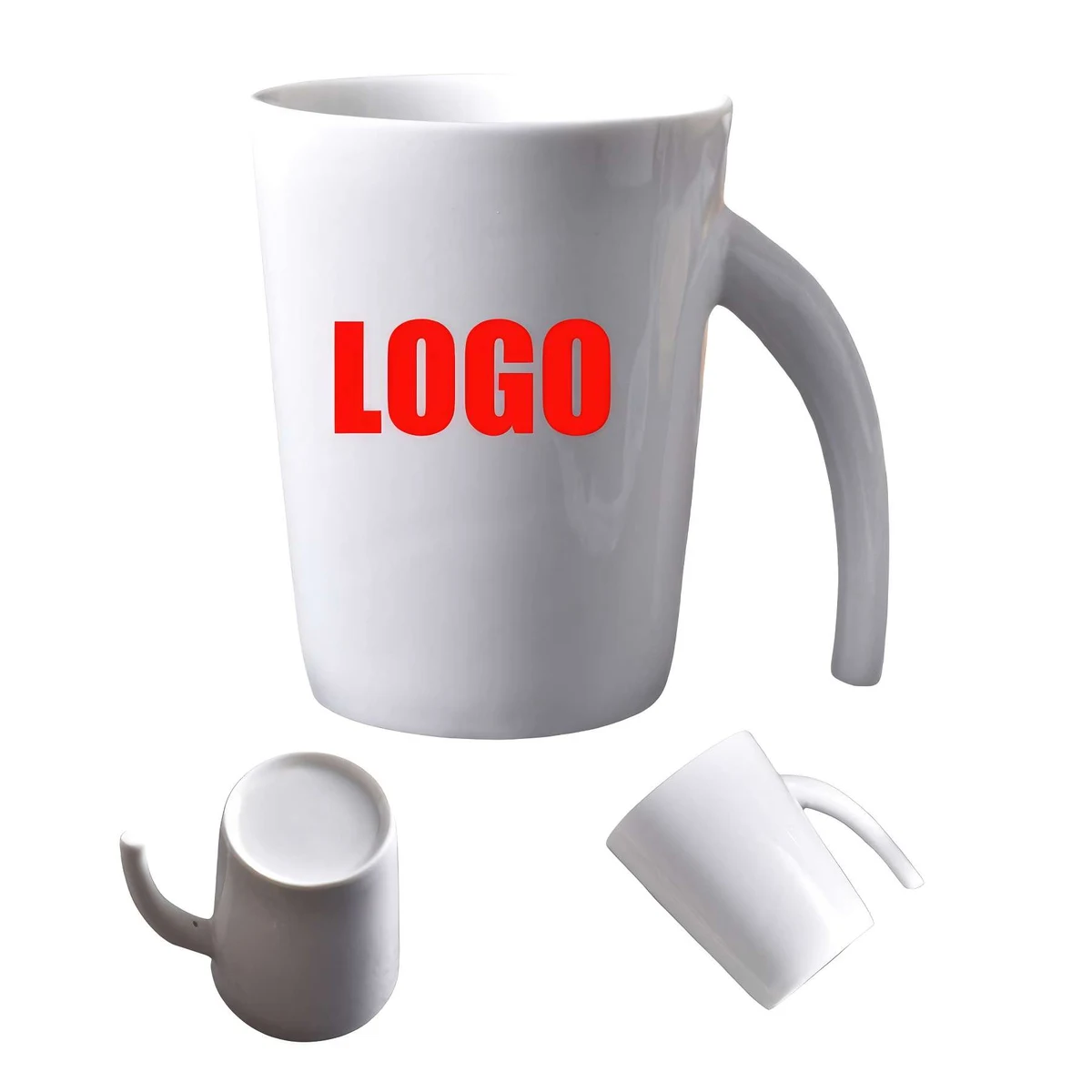 Custom 8 Oz Ceramic coffee cup with trunk handle 1