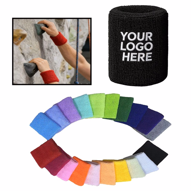 Stretch Wrap Sports Wristband With Custom Embroidery Design