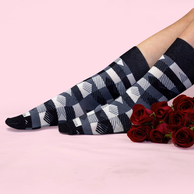 Regular VALENTINES Day Socks - Love from Head to Toe - American Made