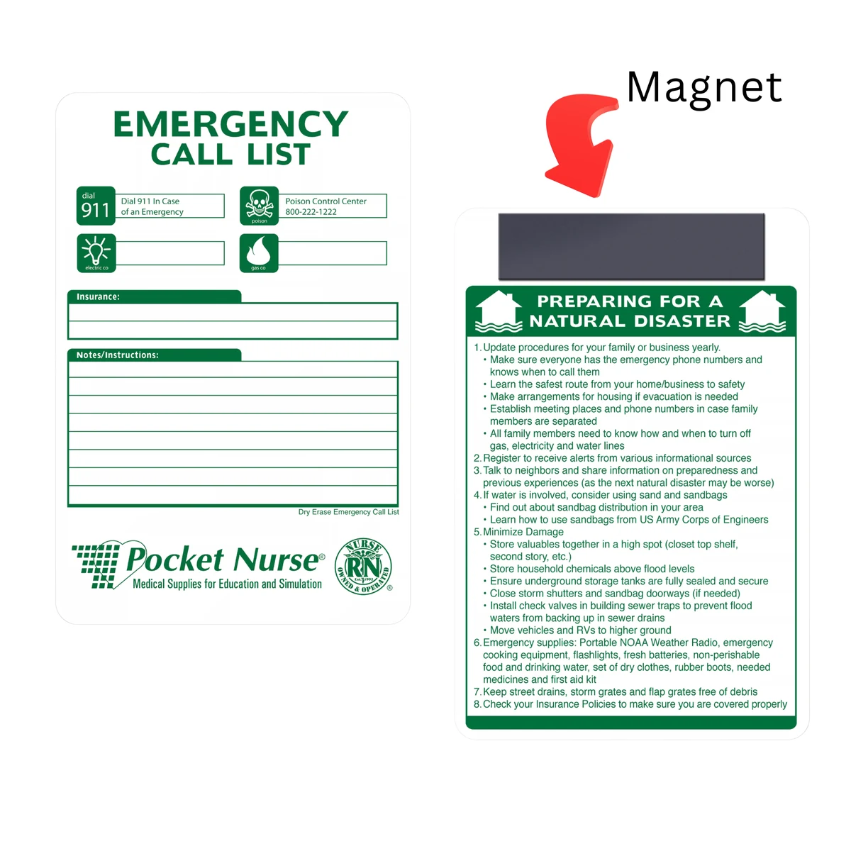 Emergency/Storm Preparation Call List, Erasable 1