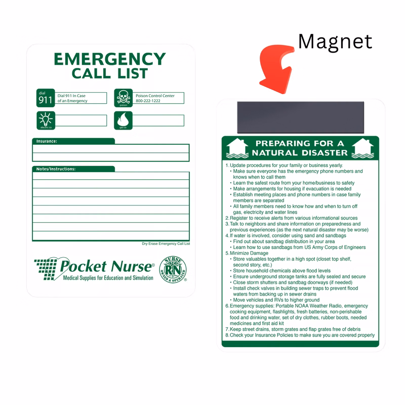 Emergency/Storm Preparation Call List, Erasable