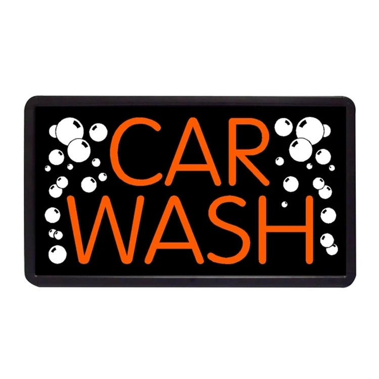 Car Wash 13" x 24" Simulated Neon Sign 1