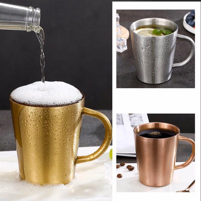 10 Oz. Stainless Steel Double Wall Wine Cup with Handle