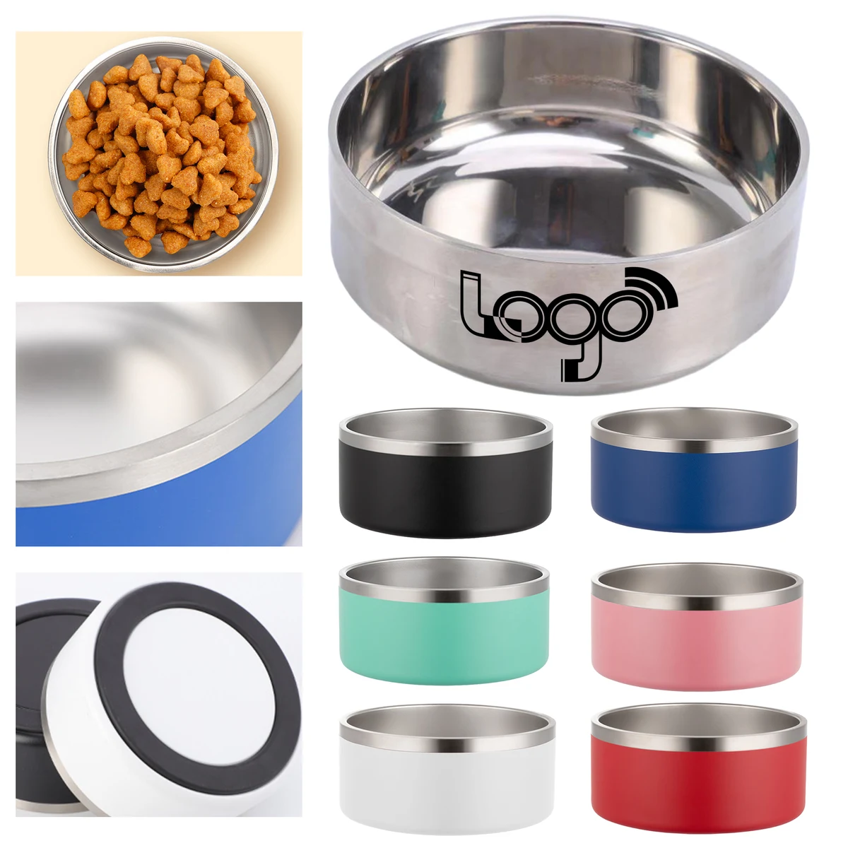 MOQ 50 Stainless Steel Non-Slip Pet Feeding Bowl 1