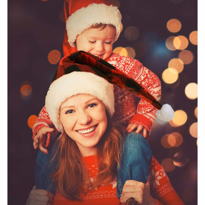 Adults-sized Plaid Santa Hat