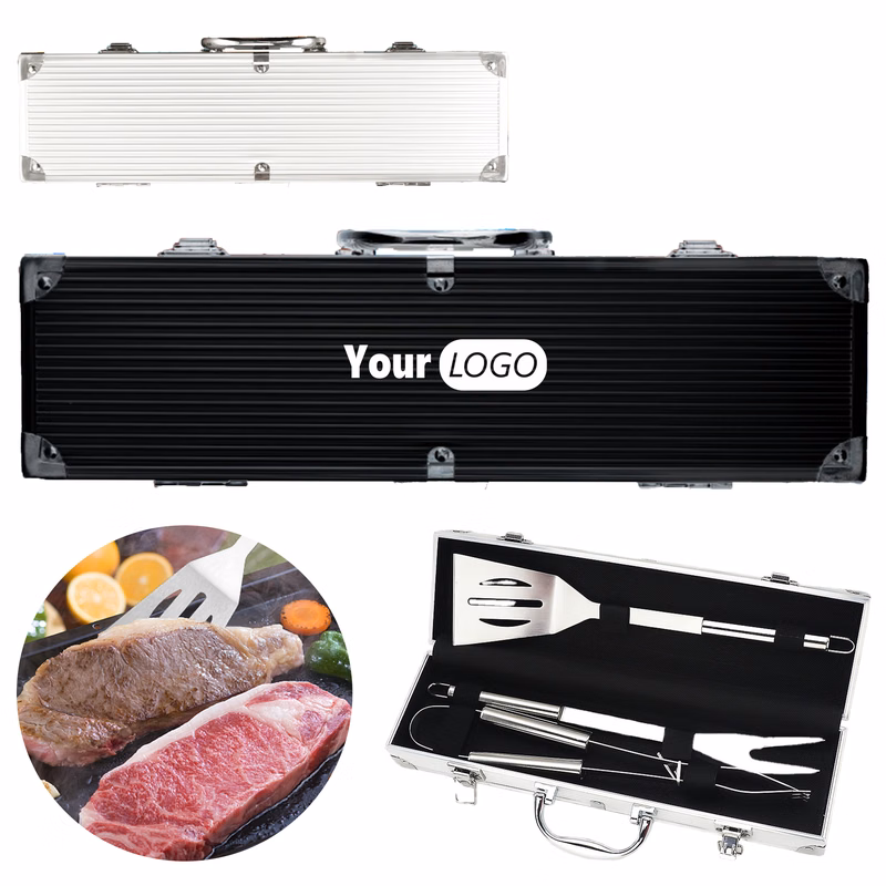 Stainless Steel 4-Piece Portable Barbecue Set