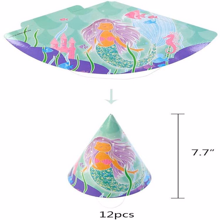 Mermaid Party Supplies Set Serves 6 Blue Paper Plates