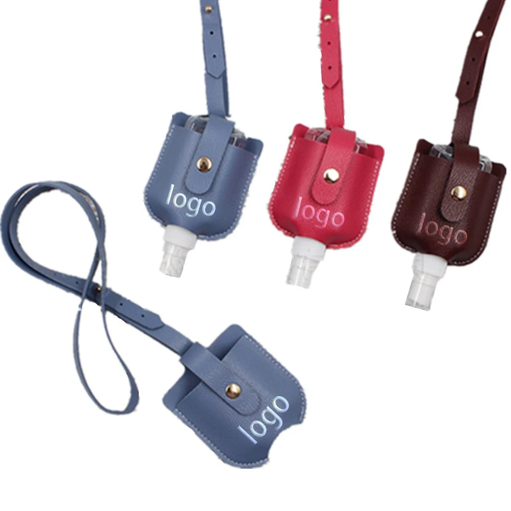 Leather Sanitizer Holder w/Lanyard 1