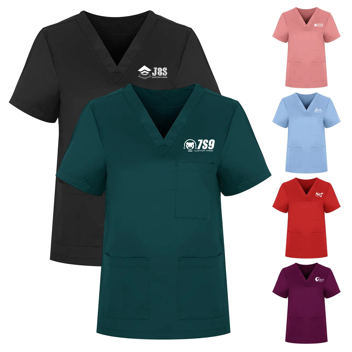 Unisex V-Neck Scrub Top 1